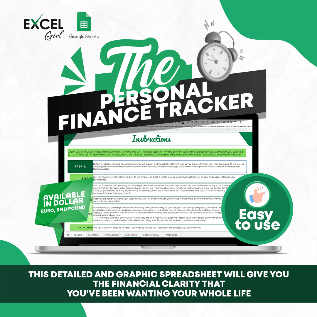 THE PERSONAL FINANCE TRACKER | NEVER HAVE FINANCIAL ANXIETY | TRACK AND MANAGE YOUR SPEND