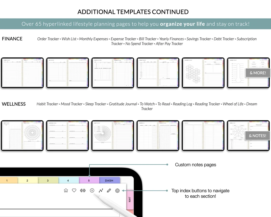 ALL-IN-ONE ULTIMATE DIGITAL PLANNER (MUST GET FOR IPAD/ANDROID TABLET/MICROSOFT TABLET USERS)