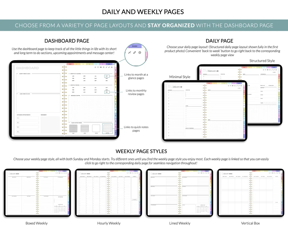 ALL-IN-ONE ULTIMATE DIGITAL PLANNER (MUST GET FOR IPAD/ANDROID TABLET/MICROSOFT TABLET USERS)